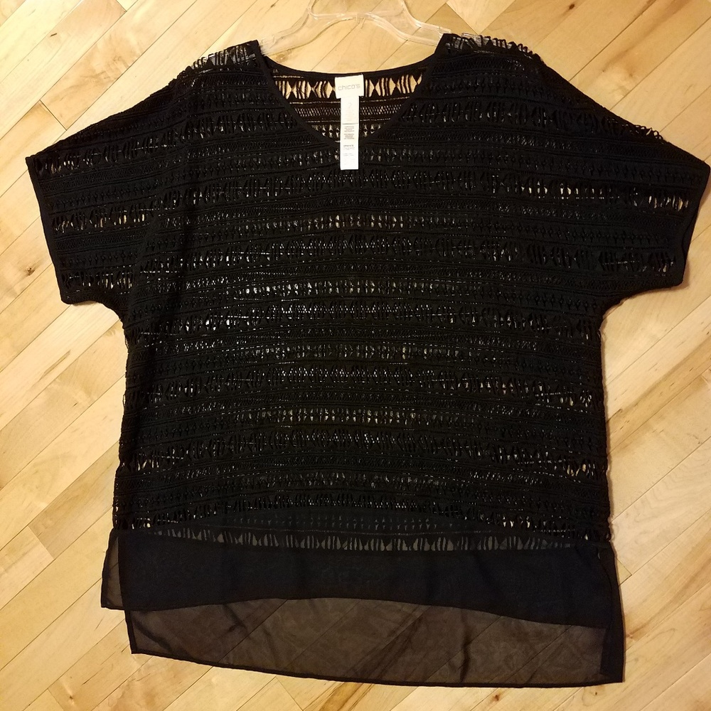 Black Lace Cover Up Chico’s Size 2